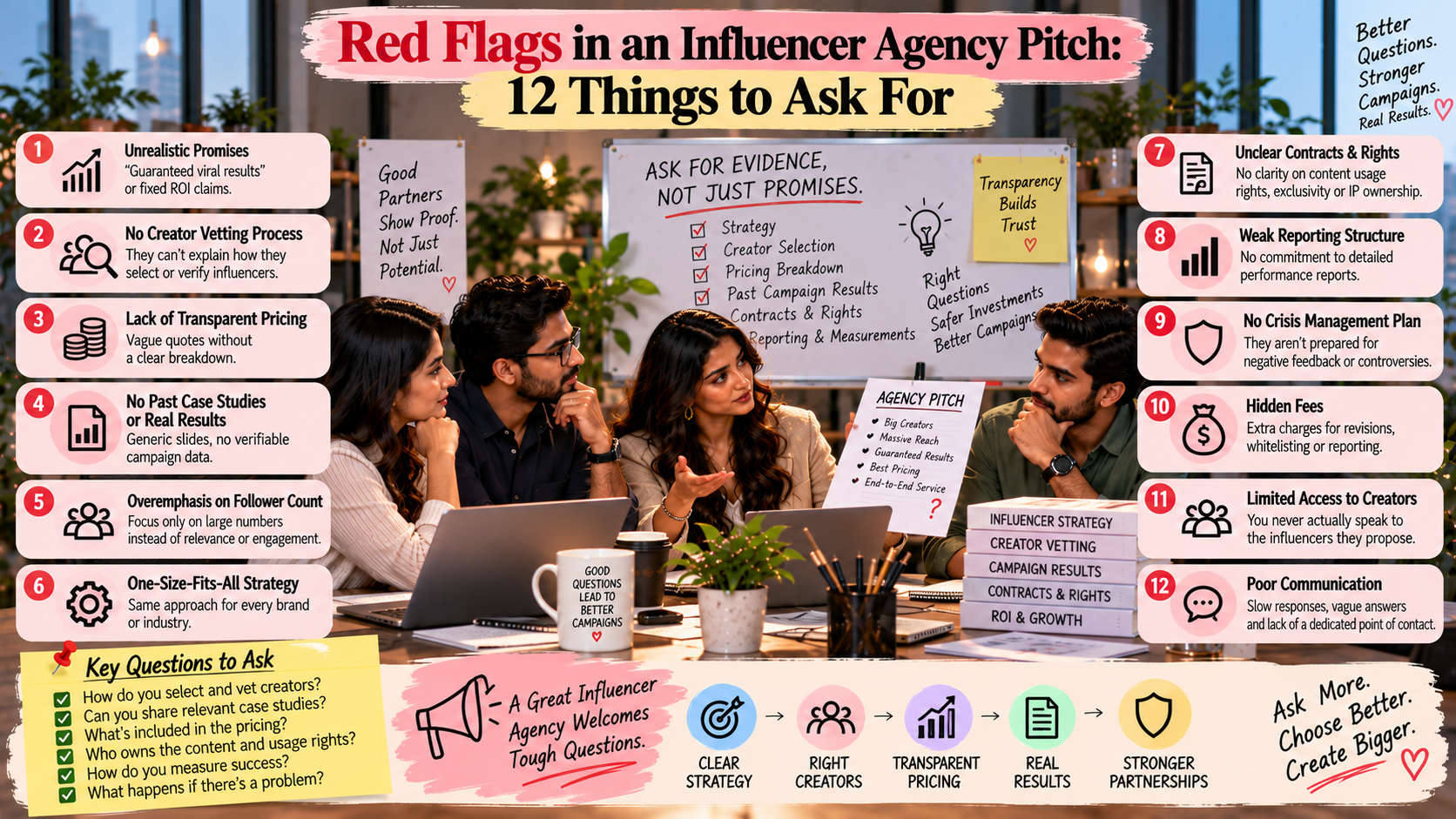 Red Flags in an Influencer Agency Pitch: 12 Things to Ask For