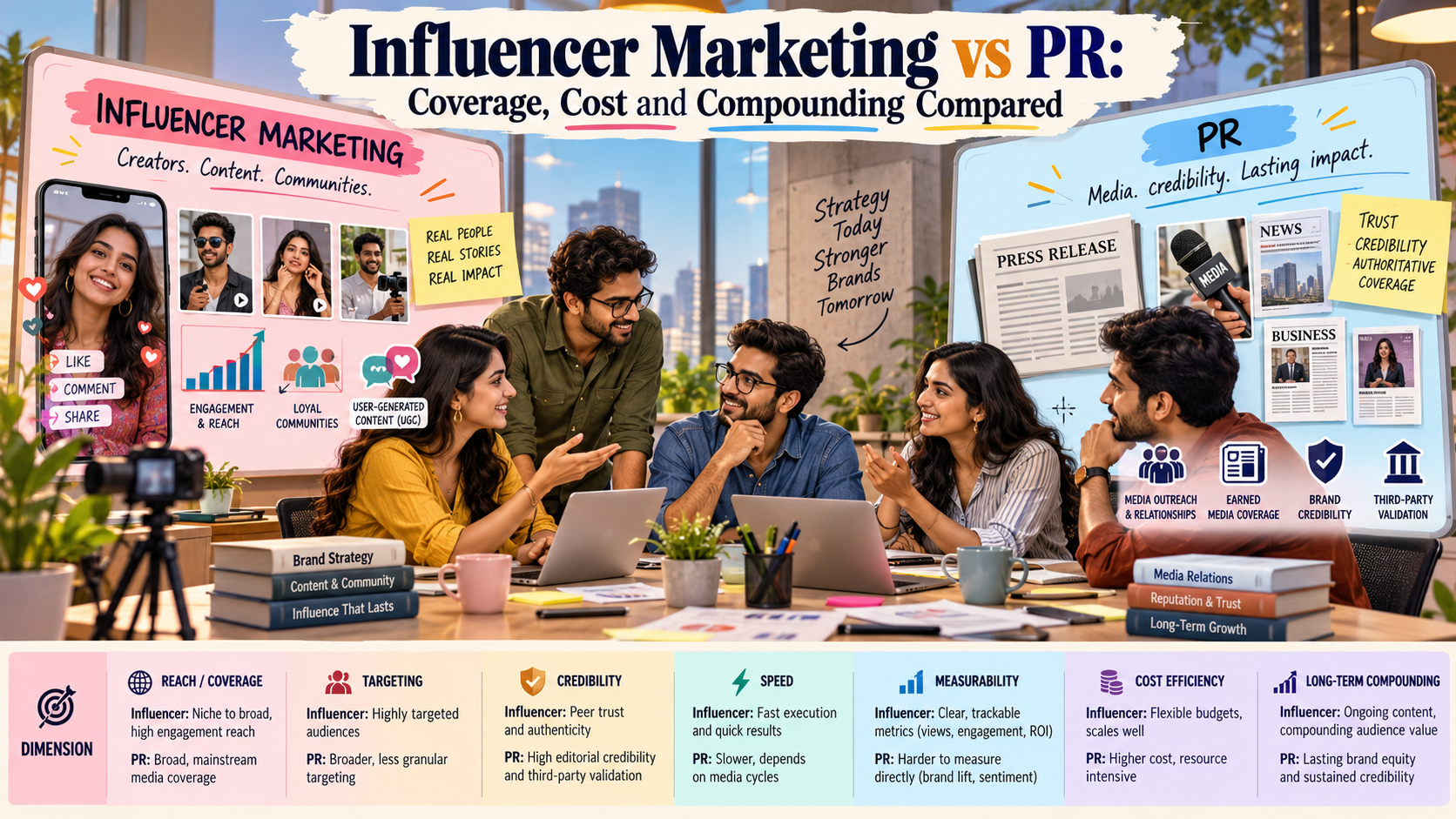 Influencer Marketing vs PR: Coverage, Cost and Compounding Compared