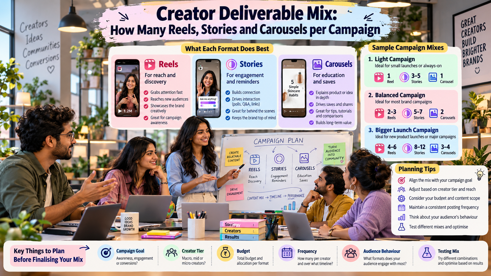Creator Deliverable Mix: How Many Reels, Stories and Carousels per Campaign
