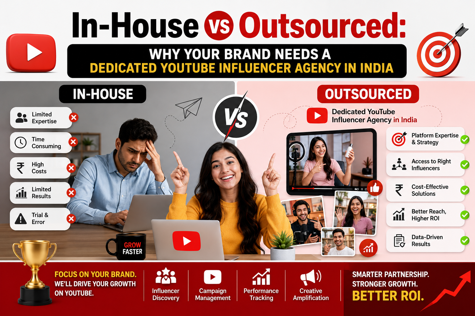 In-House vs Outsourced: Why Your Brand Needs a Dedicated YouTube Influencer Agency in India